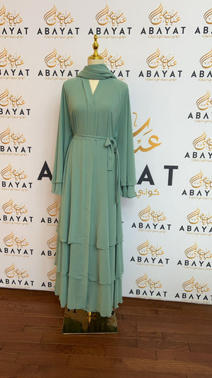 Cyan Flow Abaya Chic