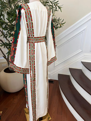 White Embroidery Tatreez Thobe