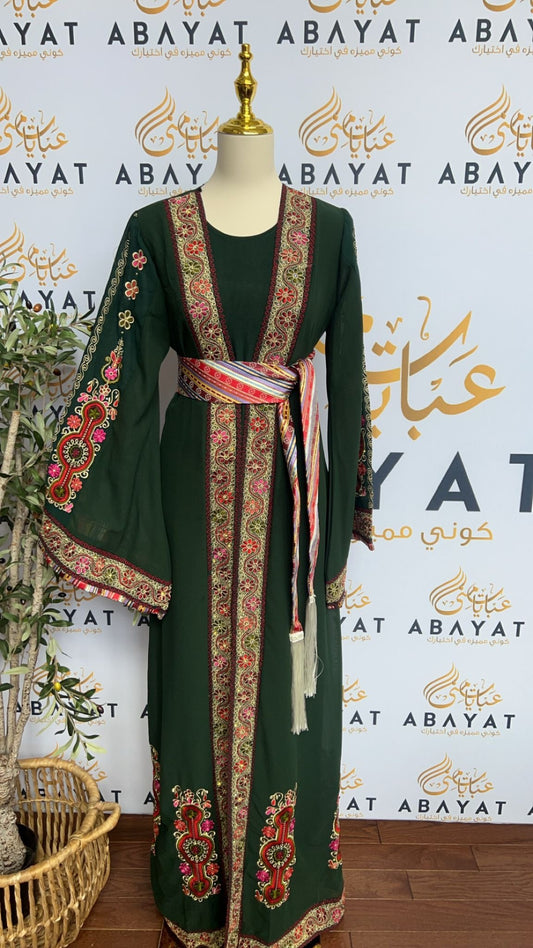 Green Tatreez Falahi Dress