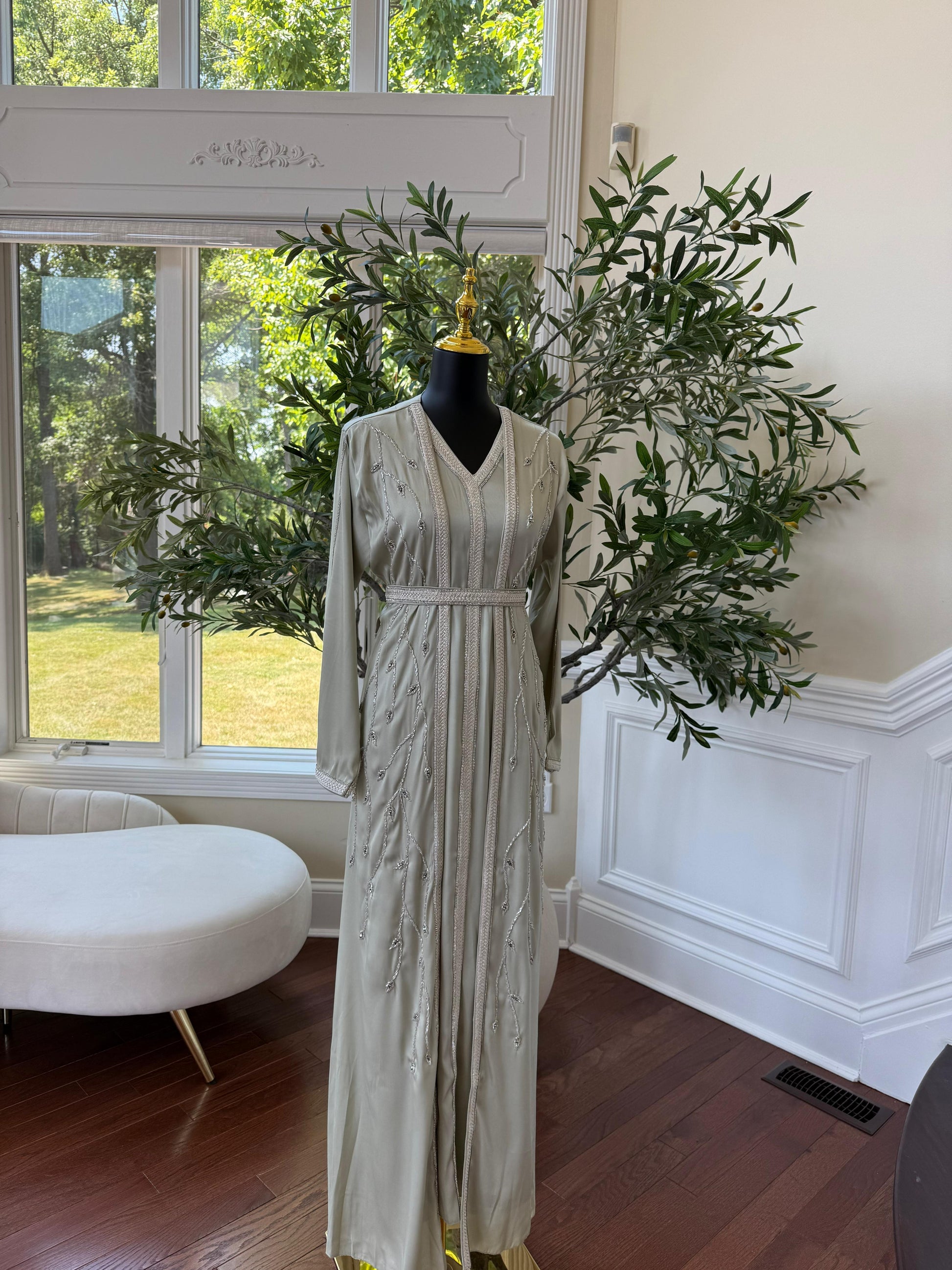 Elegant Olive Green Kuftan