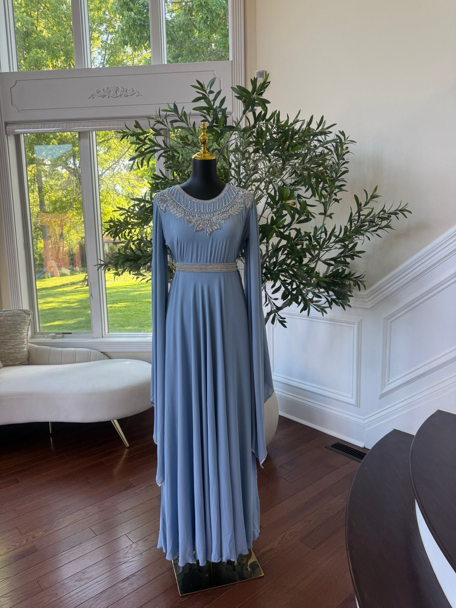 Luxury Baby Blue Kuftan
