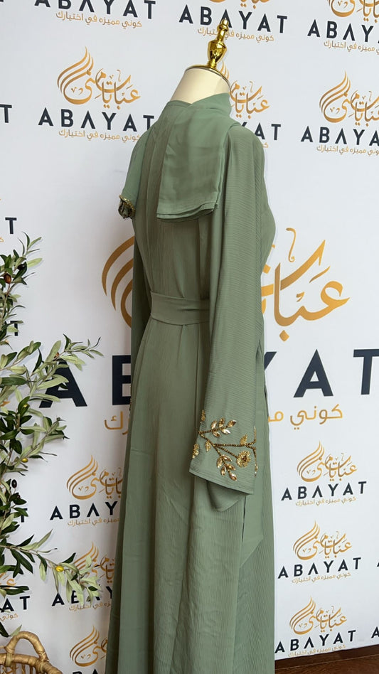 Mint Green Golden Abaya