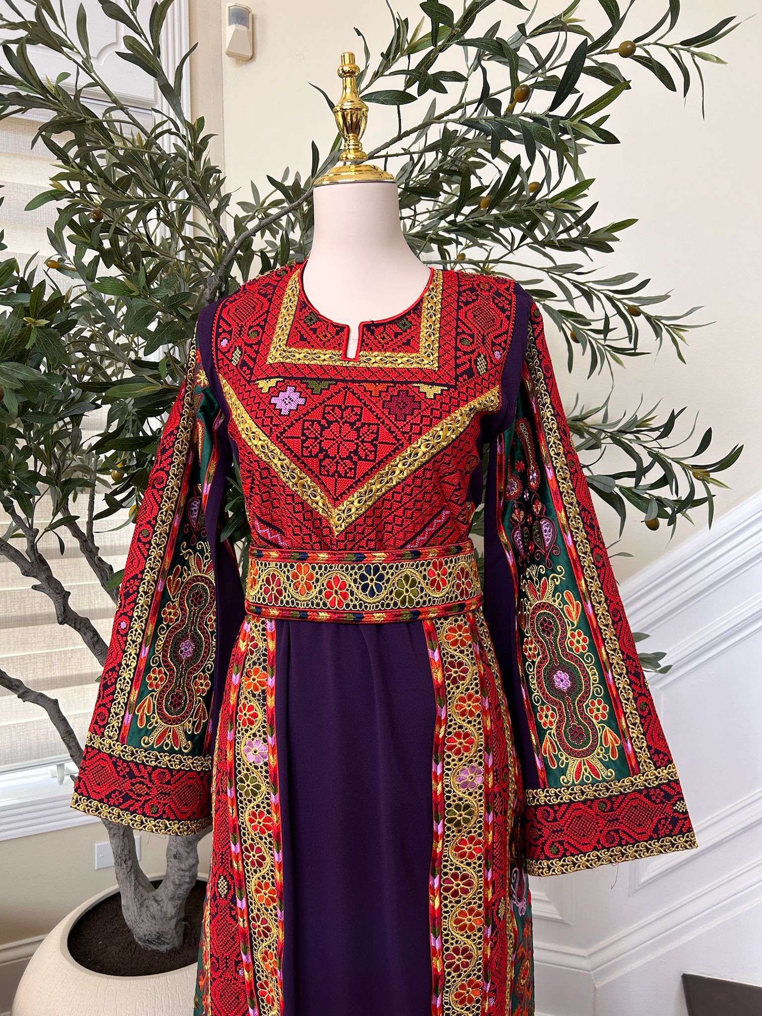 Purple Embroidery Tatreez Thobe /451
