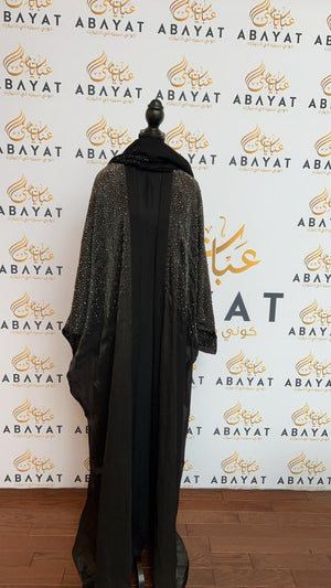 Elegant Black Sparkled Abaya Set with Coordinating Hijab
 #8097632