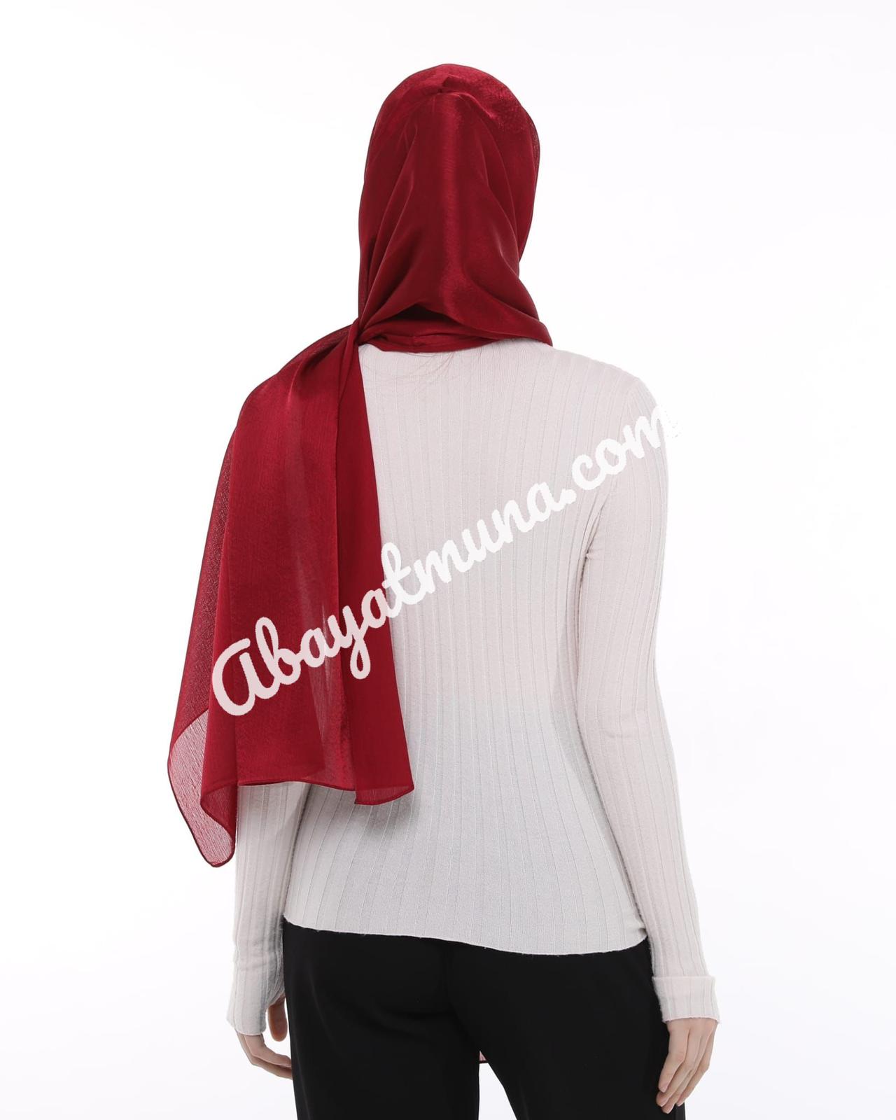 Red Satin Hijab/ Shal