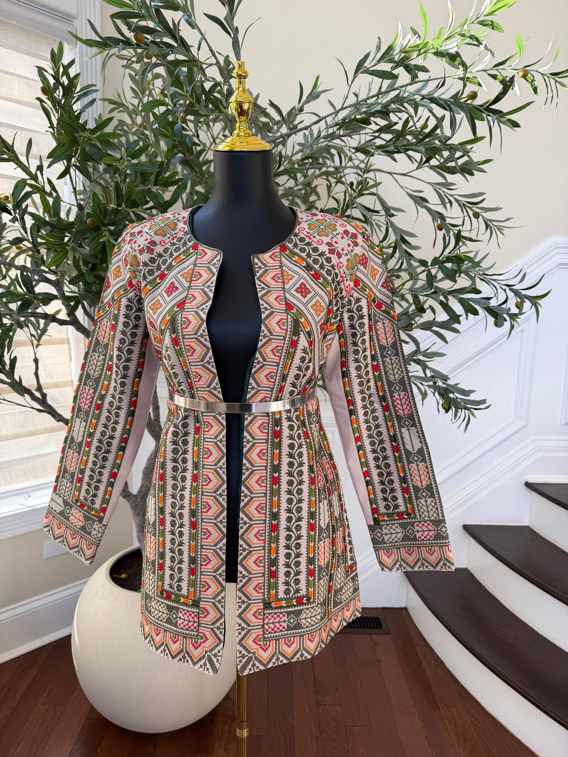 Heritage Bloom Tan Tatreez Jacket