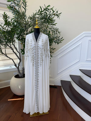 White Royale Elegance Beaded Kuftan
