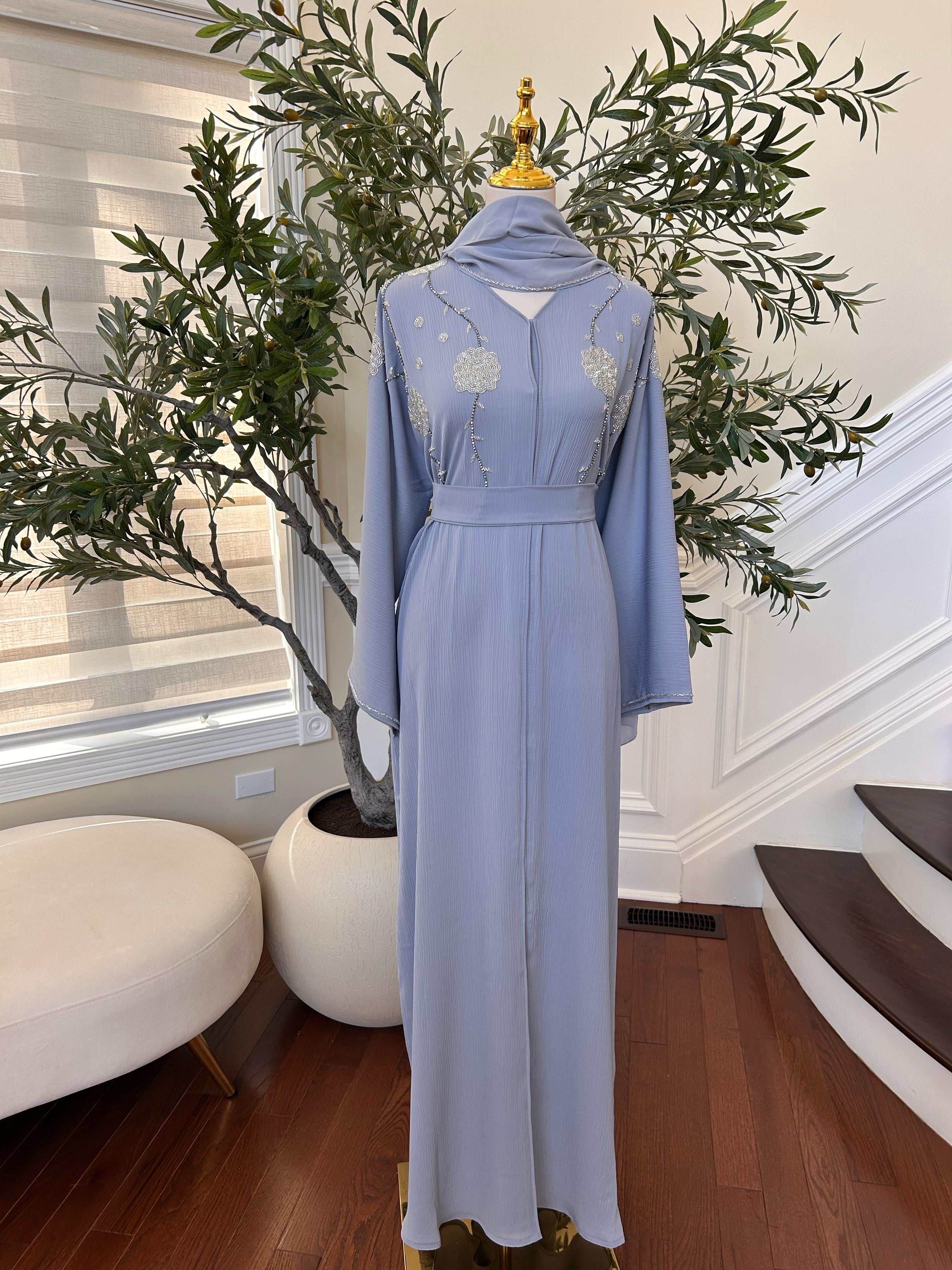 Baby Blue Charm Abaya