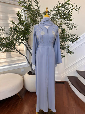 Baby Blue Charm Abaya