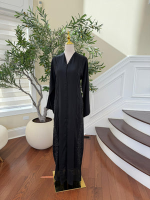 Serene Blossom Black Abaya