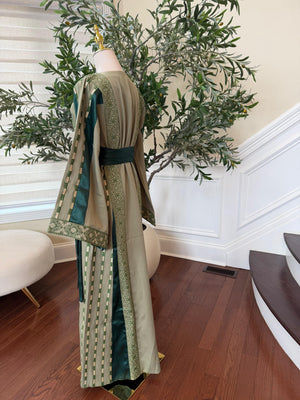 Olive Heritage Embroidery Tatreez Thobe