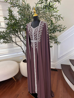 Purple Beaded Stone Kuftan