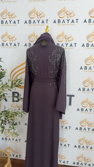 Royal Purple Rose Abaya