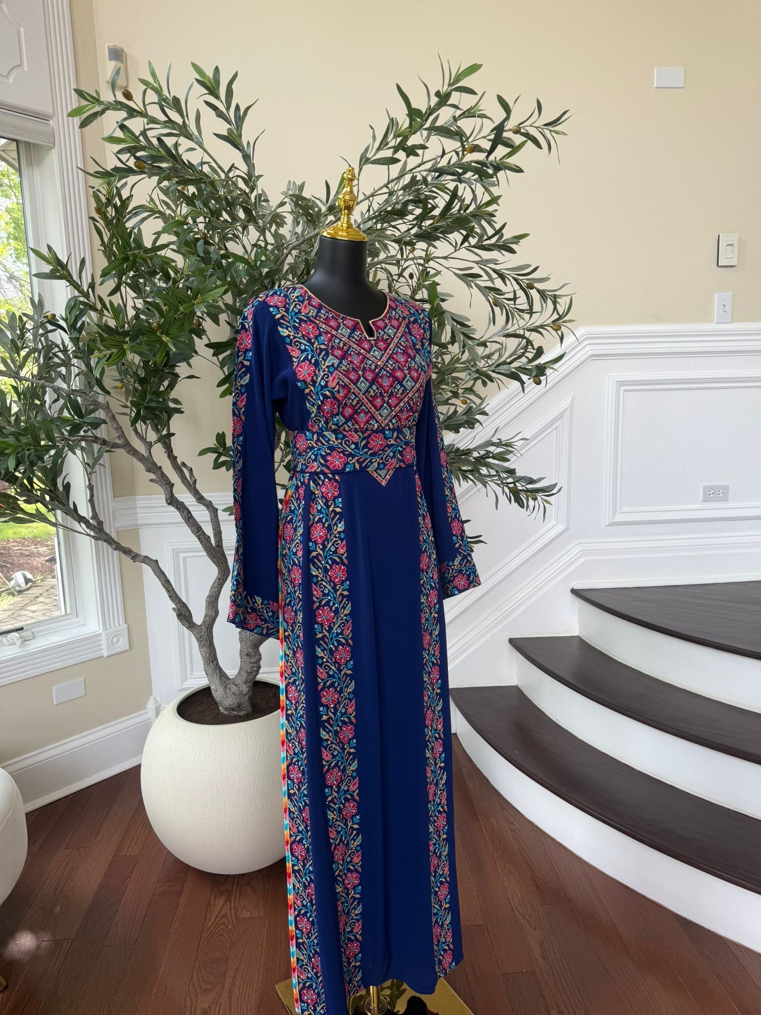 Elegant Blue Tatreez Thobe/A