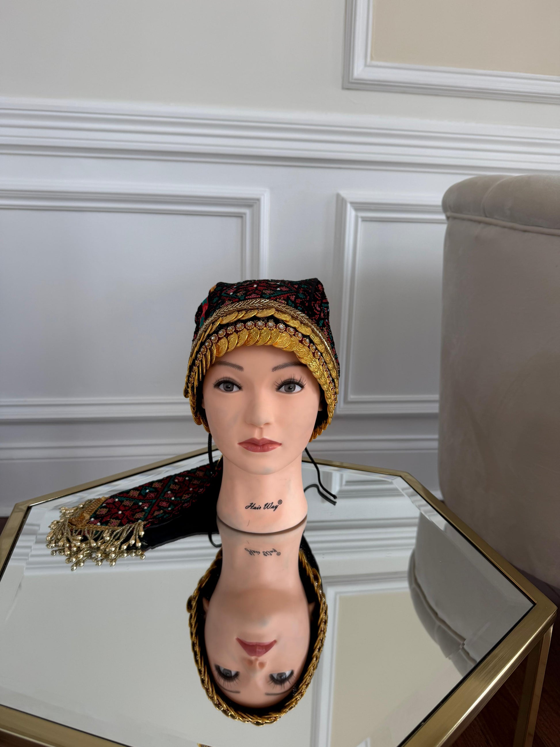 Traditional Beaded Coin Head Piece