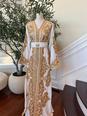 Golden White Detail Kuftan