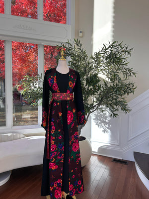 Floral Two Piece Cardigan Thobe