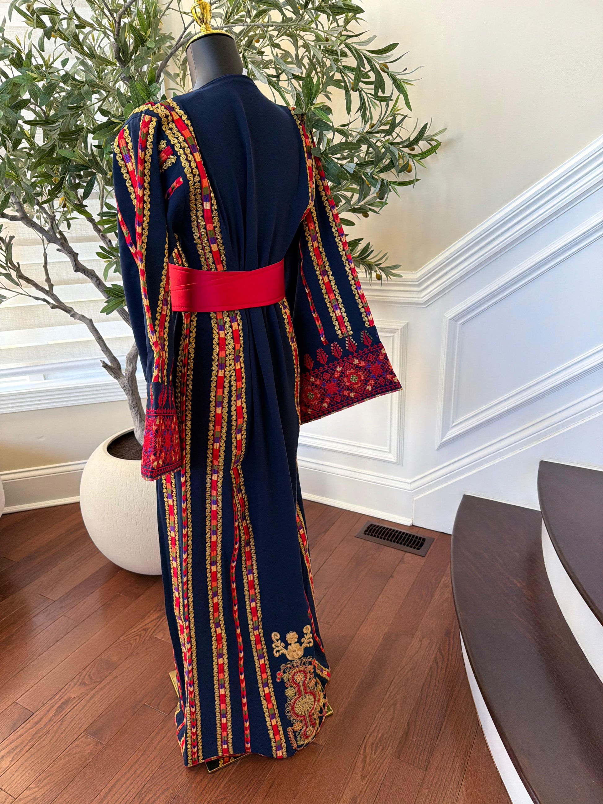 Blue Embroidery Tatreez Traditional Thobe