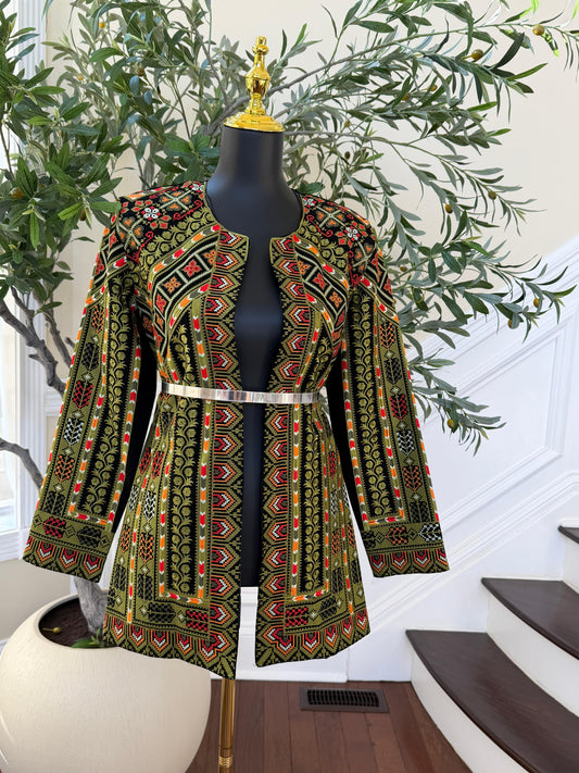 Green Tatreez Heritage Jacket