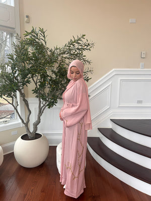 Floral Rose Pink Abaya