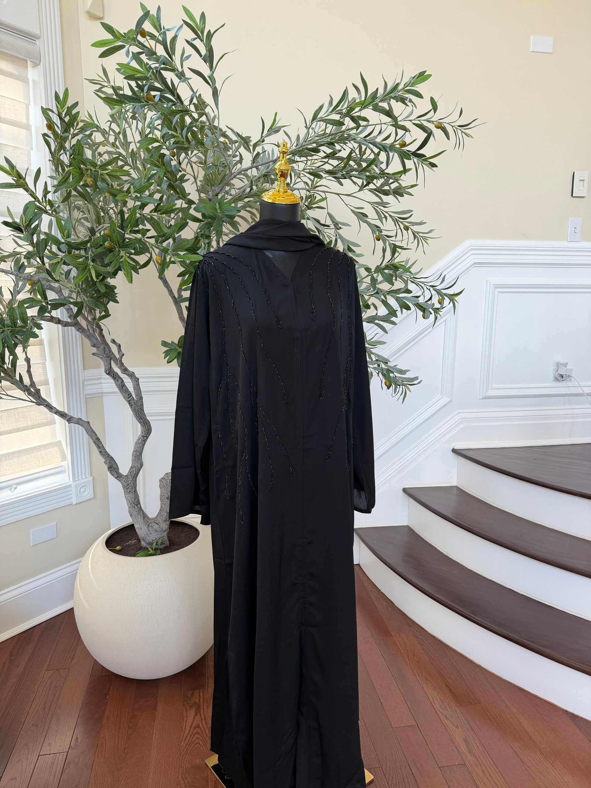 Crescent Night Black Abaya