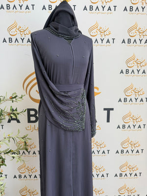 Elegant Purple Beaded Abaya