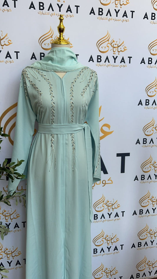 Mint Blue Elegance Abaya