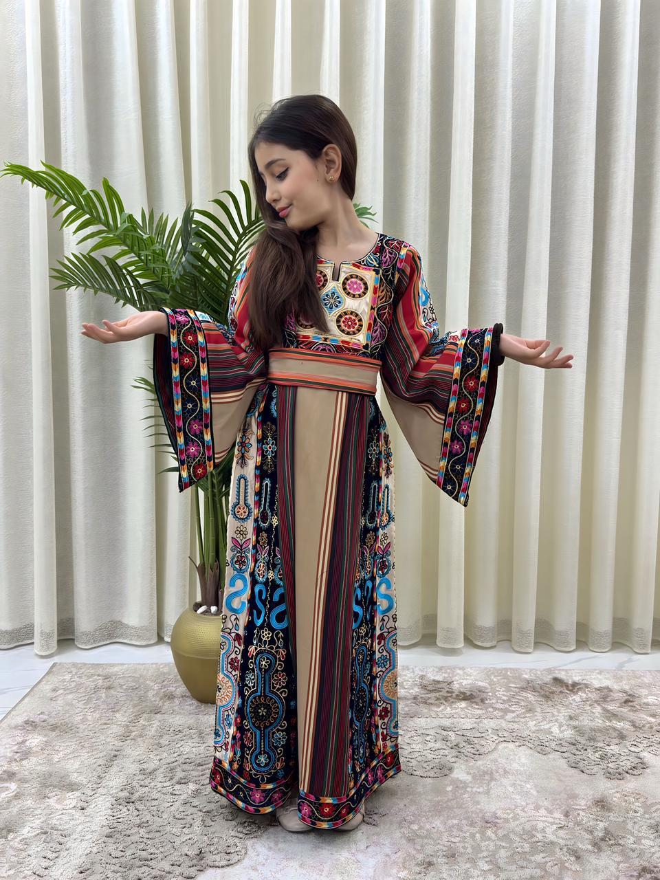 Cream Majdalawi Tatreez Embroidered Kids Thobe Thobe
