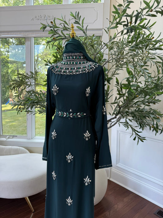 Green Stone Abaya