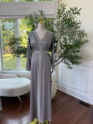 Grey Floral Essence Kuftan