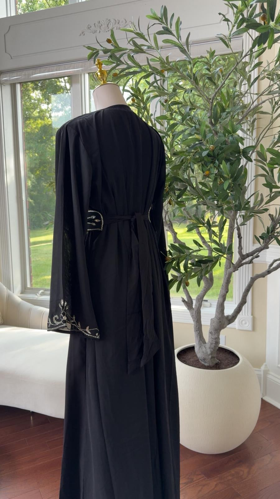 Majestic Black Beaded Kuftan
