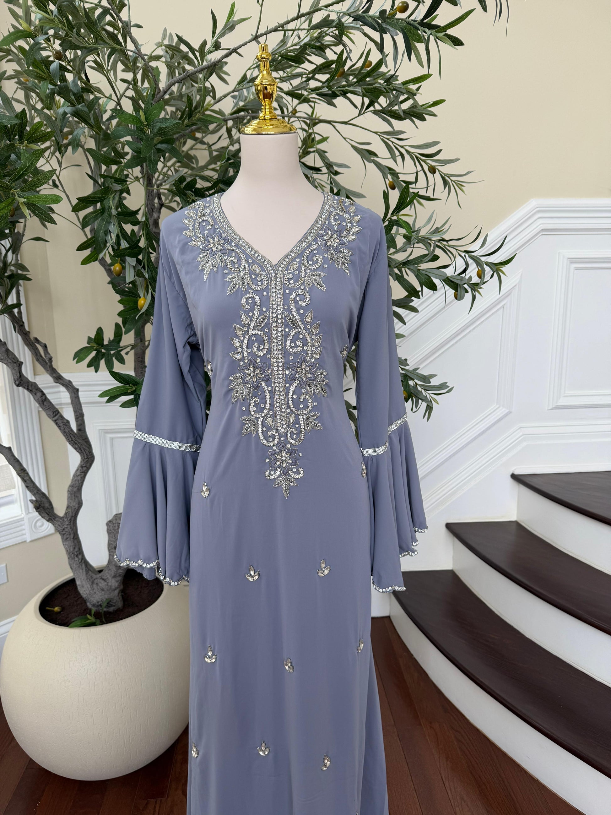 Crystal Grey Stone Kuftan