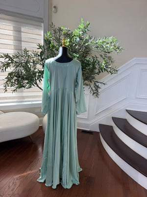 Elegant Mint Green Embellished Gown