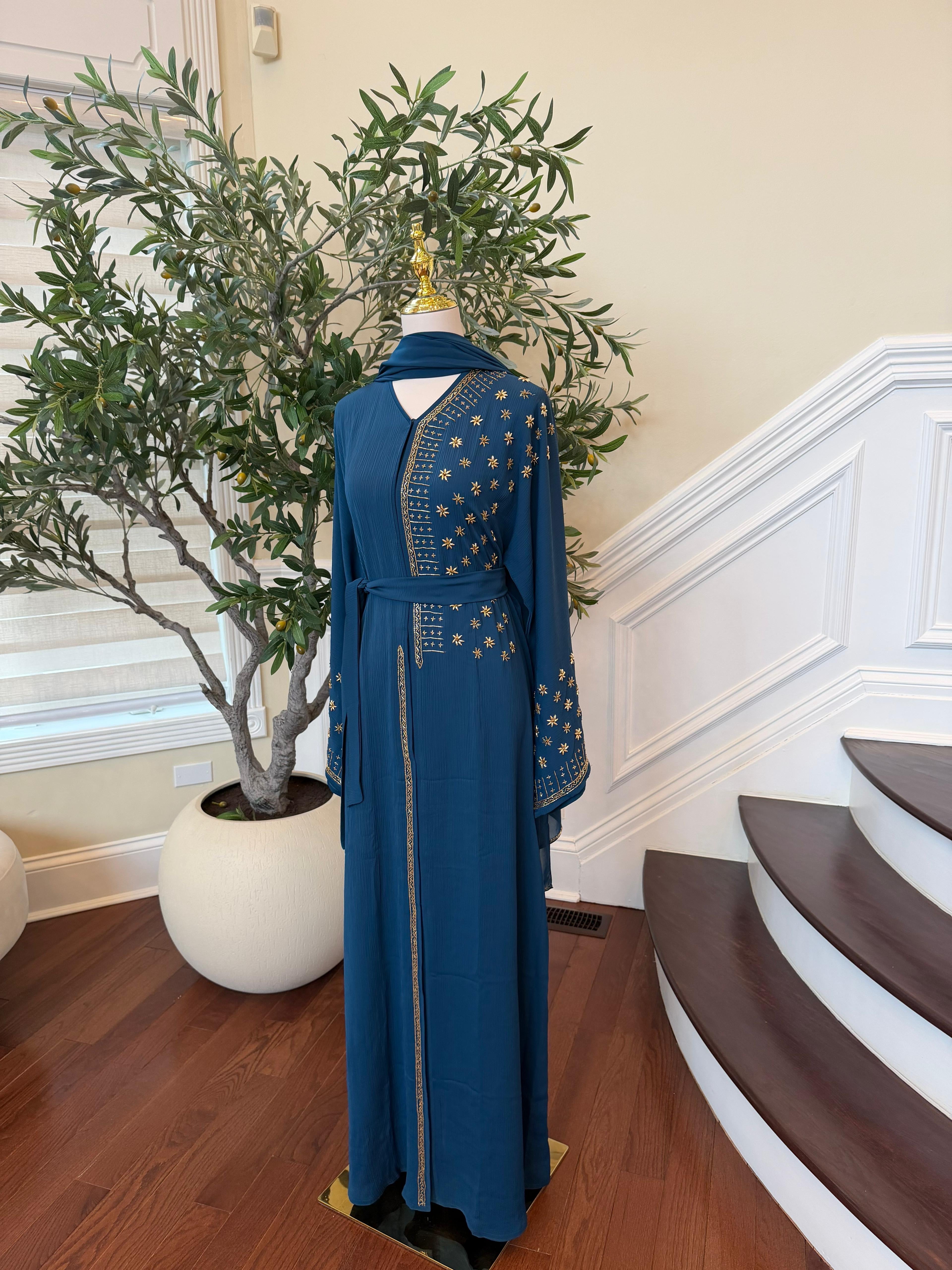 Golden Turquoise Nijma Abaya