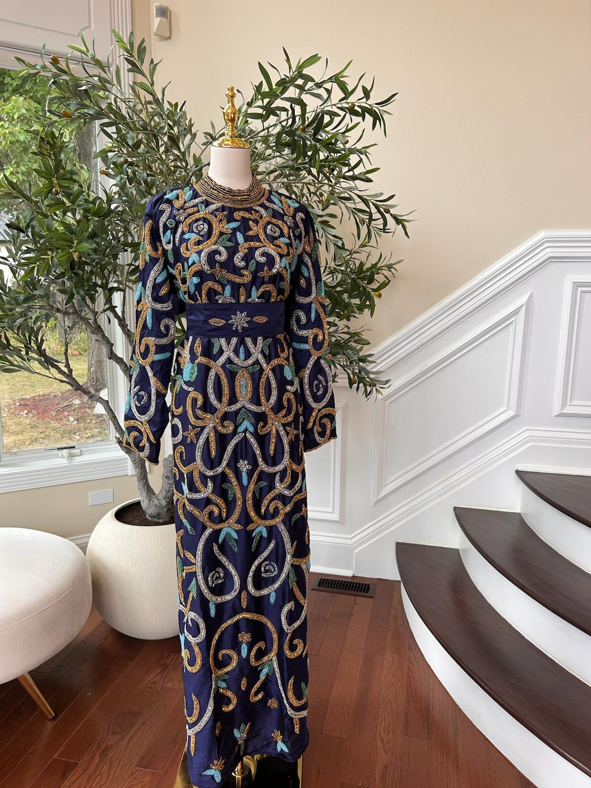 Blue Stone Elegance Kuftan Dress