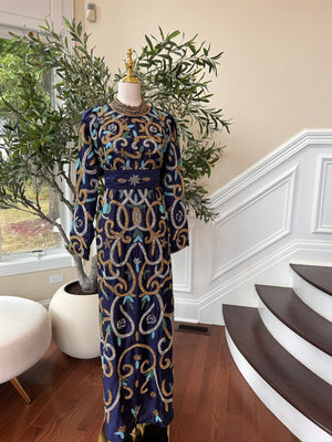 Blue Stone Elegance Kuftan Dress