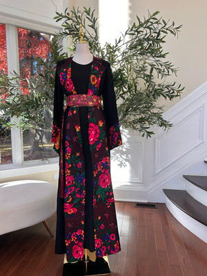 Floral Two Piece Cardigan Thobe