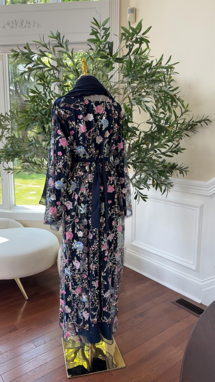Celestial Blue Floral Abaya