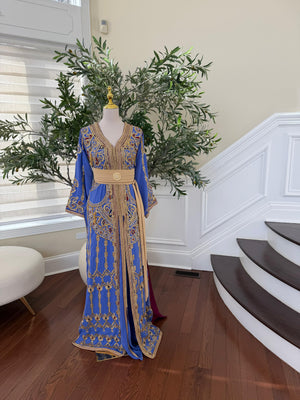Lavender Golden Beaded Embroidery Kuftan
