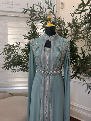 Mint Blue Rose Legacy Kuftan