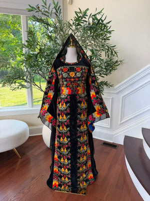 Black Beaded Stone Elegance Thobe