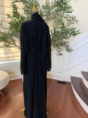 Ramadan Bloom Black Beaded Abaya
