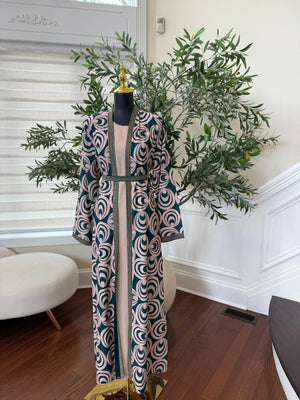 Blush Teal Two-Piece Abaya