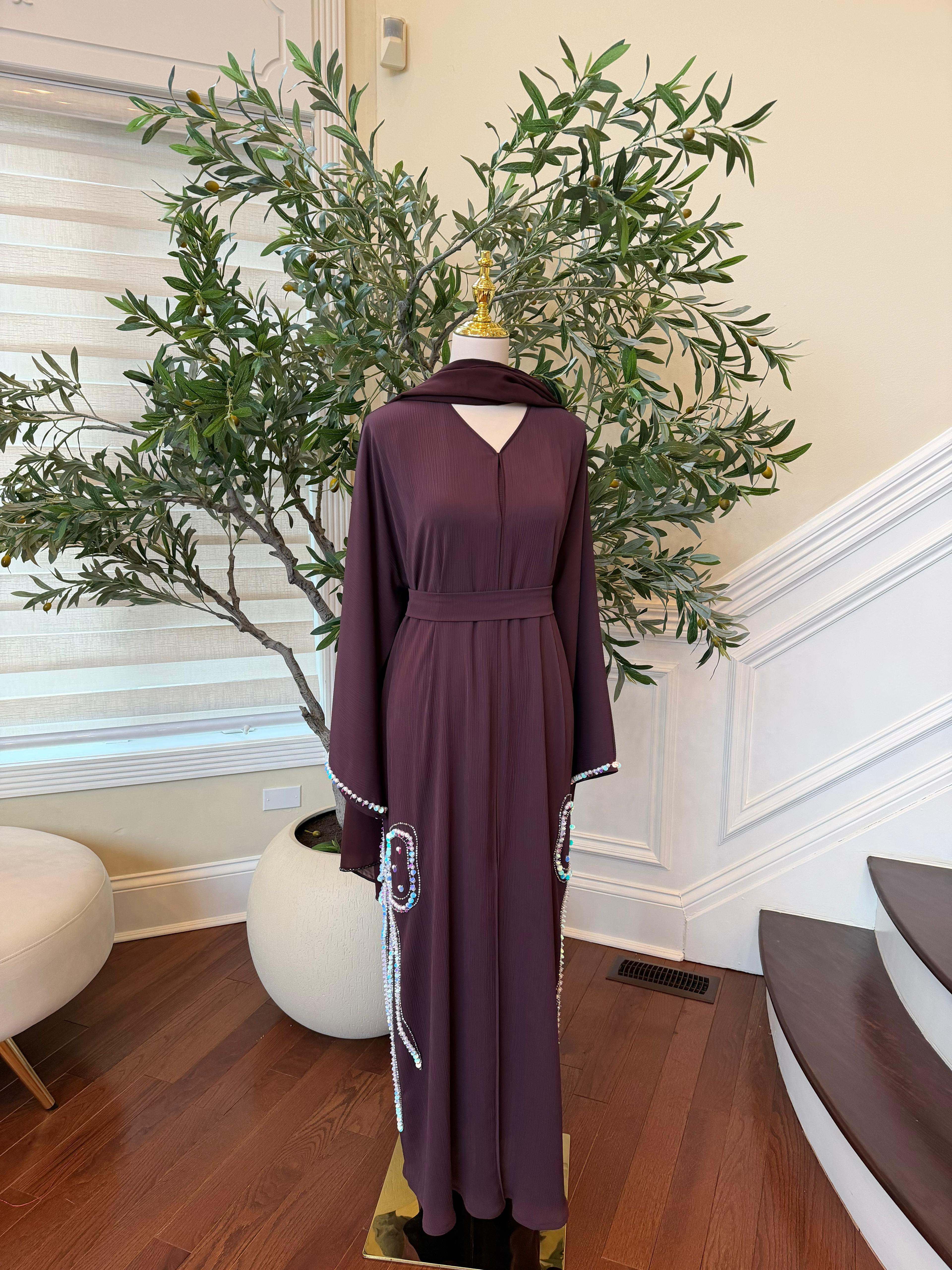 Purple Pearl Abaya