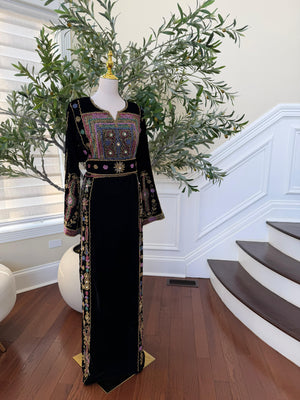 Black Velvet Stone Thobe