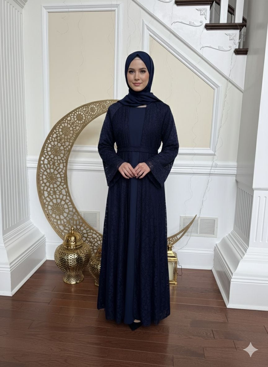 Blue Celestial Two Peice Abaya