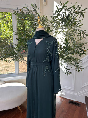 Emerald Green Rose Abaya