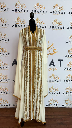 The White And Gold Kuftan of Elegance #8097693