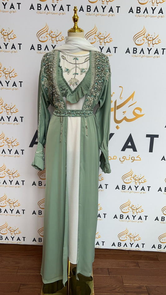 Mint Green Two Piece Abaya