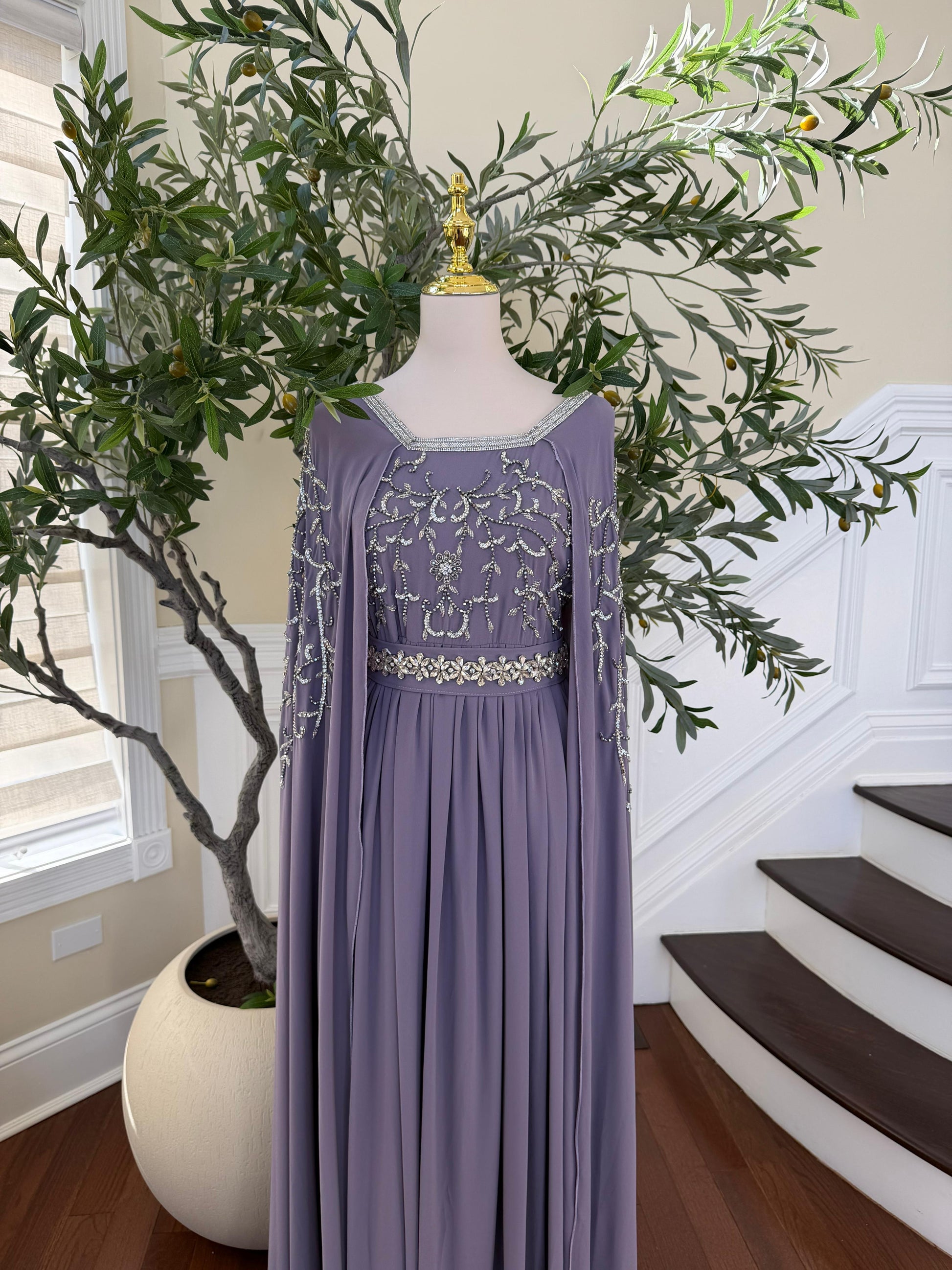 Lavender Drape Elegance Kuftan